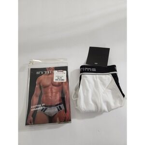 Intimo Briefs White Black Colorblock Cotton Spandex Retro Mens Size Medium 32-34